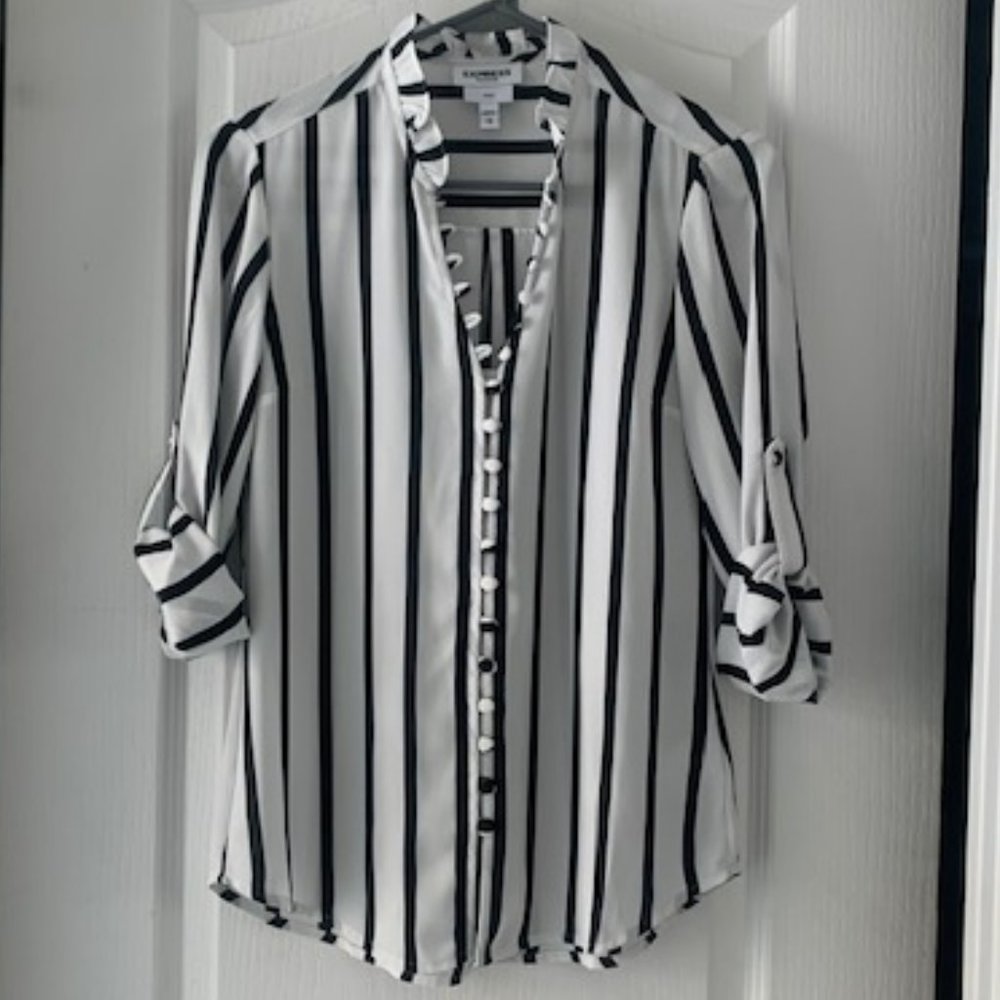Express Striped Portofino Shirt - XS Slim